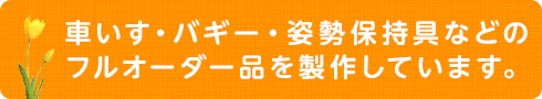 車いす・バギー・姿勢保持具などのフルオーダー品を製作しています。